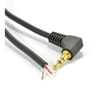 kenable 3.5mm Stereo Jack Plug to Bare Wire Cable Pure Copper Gold Plated Audio Lead Black 2m