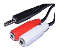 Kenable 3.5mm Stereo Jack Plug To Twin 3.5mm Mono Sockets Audio Cable 2M