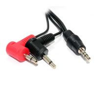 Kenable 3.5mm Stereo Jack Plug To Twin 3.5mm Right Angled Mono Jack Plugs 1M