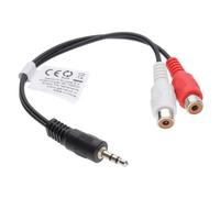 Kenable 3.5mm Stereo Jack Plug To Twin Phono Sockets Adapter Cable 15Cm