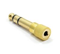 kenable 3.5mm Stereo Jack Socket to 6.35mm Stereo Male Plug Adapter Gold