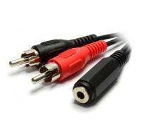 kenable 3.5mm Stereo Jack Socket to Twin Phono RCA Plugs Adapter Cable 2m [2 metres]