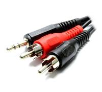 kenable 3.5mm Stereo Jack to 2 RCA Phono Audio Cable Nickel Plated Connectors Black 1.2m