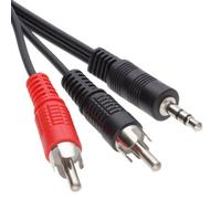 kenable 3.5mm Stereo Jack to 2 RCA Phono Plugs Audio Cable Lead Nickel 5m