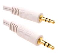 kenable 3.5mm Stereo Jack to 3.5mm Stereo Jack Audio Cable Gold Plated White 3m