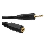 kenable 3.5mm Stereo Jack to Socket Headphone Extension Cable Gold Plated Connectors Black 1m
