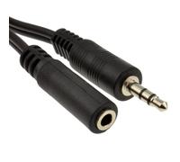 kenable 3.5mm Stereo Jack to Socket Headphone Extension Cable Lead Nickel Plated 5m Black
