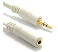 Kenable 3.5mm Stereo Jack To Socket Headphone Extension Gold Cable 15M White
