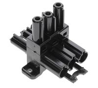 kenable 3 Pin Horizontal Starter Plug Splitter 2 Way Adapter for Desktop Power PDUs Office Cable Management Black