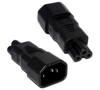 kenable 3 Pin IEC Socket C14 to Cloverleaf Plug C5 Adapter Up To 250V 2.5A Black