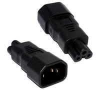 kenable 3 Pin IEC Socket C14 to Cloverleaf Plug C5 Adapter Up To 250V 2.5A Black