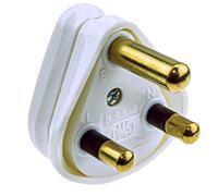 kenable 3 ROUND PIN Power Plug for Industrial 15A Sockets Unfused BS546 White [Single Unit]