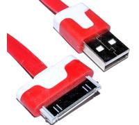 kenable 30 Pin Data & Charging USB Flat Cable Red 2m [2 metres]