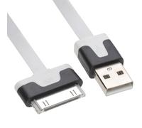 kenable 30 Pin Data & Charging USB FLAT Cable White 2m [2 metres]