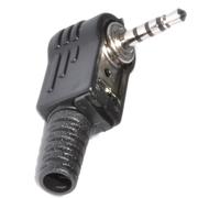 kenable 4 Pole 2.5mm Right Angled Solder Jack Terminal for 4mm AV Cables