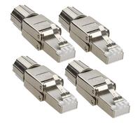 kenable 40GIG IDC RJ45 Connector for Cat6a Solid Cable Tool-less Metal Clip [4 pack]