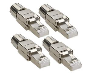 Kenable 40Gig Idc Rj45 Connector For Cat6A Solid Cable Tool-Less Metal Clip (4 Pack)