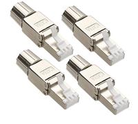 kenable 40GIG IDC RJ45 Connector for Cat6a Solid Cable Tool-less Plastic Clip [4 Pack]