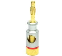 kenable 4mm Banana Plugs for Speaker Cable Connections - Screw Clamp Terminals - Accepts up to 6mm Cable - Silver Plated Body Gold Contacts - Red