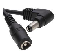 kenable Right Angled DC Power Extension Cable 5.5mm x 2.5mm Male to Female CCTV Lead Black 1m