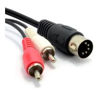 kenable 5 Pin Male Din Plug to 2 x RCA Phono Male Plugs Audio Cable 2m