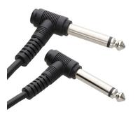 kenable 6.35mm Mono Jack Guitar Cable Right Angle 90 Degree Audio Lead for Instruments Keyboard Synth 3m Black