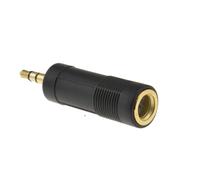 kenable 6.35mm Stereo Jack Socket to 3.5mm Stereo Jack Plug Gold Adapter