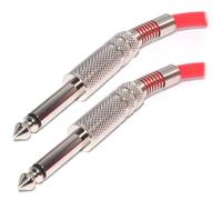kenable 6.35mm Guitar Cable Low Noise Instrument Lead Nickel Plated Connectors Helical Shield 1/4 inch Jack to Jack Red 5m
