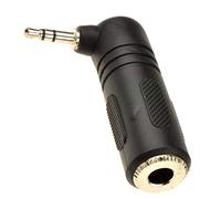 kenable 6.35mm Jack Socket to Right Angled 3.5mm Stereo Jack Plug Adapter