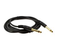 kenable 6.35mm Mono Jack Cable Guitar Instrument Lead Gold Plated Contacts Copper Braid Shielding Black 3m