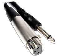 kenable 6.35mm Mono Jack Plug to XLR Socket Microphone Cable Single Core Screened Audio Lead Black 6m