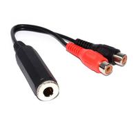 kenable 6.35mm Mono Jack Socket to Twin Phono Sockets Audio Adapter 15cm