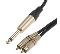 Kenable 6.35mm Mono Jack To Red & White Rca Phono Plugs Soft Flex Cable 3M