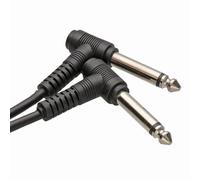 kenable 6.35mm Right Angle Jack Cable Mono Guitar Lead 90 Degree Angled Plug Audio Instrument Cord for Keyboards Synths Amps Black 2m