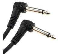 kenable 6.35mm Right Angle Jack Guitar Cable Mono Instrument Lead for Keyboards Synths Audio Equipment Black 6m