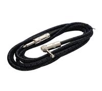Kenable 6.35mm Right Angle Mono Braided Instrument Cable Black & Blue Guitar Lead 3M