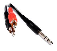 Kenable 6.35mm Stereo Jack Plug To Twin Phono Plugs Audio Cable 15Cm