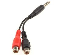 kenable 6.35mm Stereo Jack Plug to Twin RCA Phono Sockets Adapter Cable 10cm
