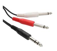 kenable 6.35mm Stereo Jack to Twin Mono Jack Y Splitter Cable Pure Copper Audio Lead 2m Black