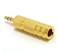 kenable 6.35mm Stereo Socket to 3.5mm Stereo Male Jack Metal Gold Adapter