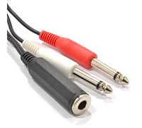 kenable 6.35mm Stereo Socket to Twin 6.35mm Mono Left & Right Jack Plugs Cable 50cm