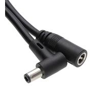 kenable 6.3mm x 3.0mm Right Angle DC Power Extension Cable for Zebra Printers Straight to Right Angled Connector 18AWG 75W 1m
