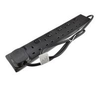 kenable 6 Way Switched Extension Lead | Individual Socket Switches & Neon Indicator | UK Mains Power Strip with Wall Mount Holes | Black 1m Cable