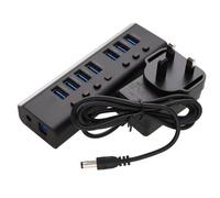 Kenable 7 Port Switched Usb 3.0 Charging Hub Dock With 12V Power Supply Abs Shel