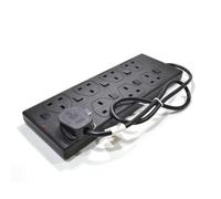 kenable 8 Gang Extension Lead with Individual Switches | 8 Way UK Plug Sockets Power Strip | Energy Saving Mains Adaptor | 1m Cable Black