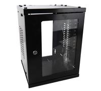 Kenable 8U Minimedia Soho Metal Wall Cabinet For 10 Inch Data Rack Mounting 300mm Deep Black