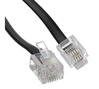 kenable ADSL Broadband Modem Cable RJ11 to RJ11 Phone Socket to Router Black 1m [1 metres]