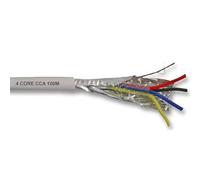 kenable Alarm Security Cable 4 Core Screened CCA White 100m | Tinned Copper Stranded Conductors | Low Voltage Signal Cable for Intruder Systems CCTV Intercoms