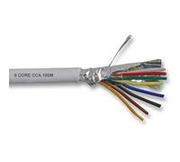kenable Alarm Security SCREENED CCA Cable 8 Core White 100m [100 metres]