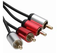kenable Aluminium PRO 2 x RCA Twin Phono Plugs Stereo Audio Cable Gold Lead 2m [2 metres]